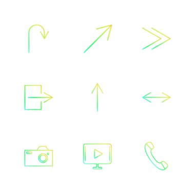 Farklı minimalist düz vektör app simgeleri