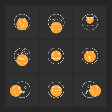 Farklı minimalist düz vektör app simgeleri