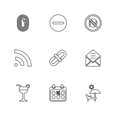 Farklı minimalist düz vektör app simgeleri