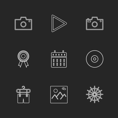 siyah arka plan basit düz app simgeleri