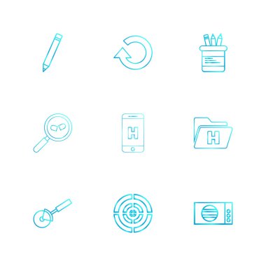 Farklı minimalist düz vektör app simgeleri