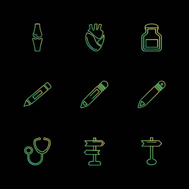 Tıbbi yaratıcı düz tasarım simgeler vektör koleksiyonu