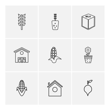 Farklı minimalist düz vektör app simgeleri
