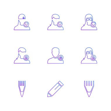 Beyaz arka plan üzerinde farklı minimalist düz vektör app simgeleri