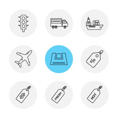 Beyaz arka plan üzerinde farklı minimalist düz vektör app simgeleri