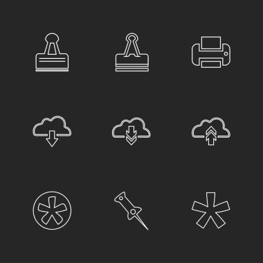 Farklı minimalist düz vektör app simgeleri