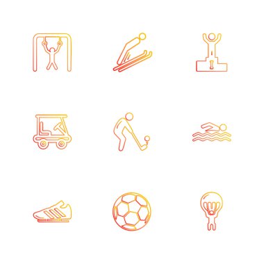 Farklı minimalist düz vektör app simgeleri