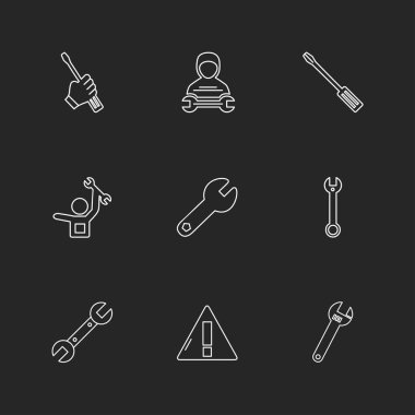 farklı minimalist düz vektör app simgeler siyah arka plan üzerine