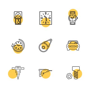 Farklı minimalist düz vektör app simgeleri