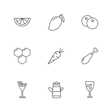 düz app simgelerin vektör çizim beyaz arka plan üzerinde basit koleksiyonu ayarla 