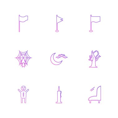 minimalist düz vektör app simge kümesi