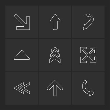 siyah arka plan basit düz app simgeleri
