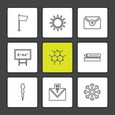 Farklı minimalist düz vektör app simgeleri