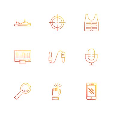 Farklı minimalist düz vektör app simgeleri