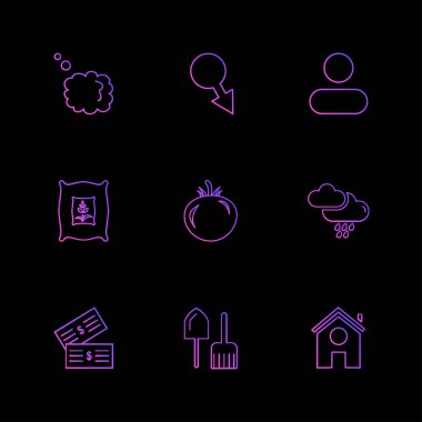 Farklı minimalist düz vektör app simgeleri