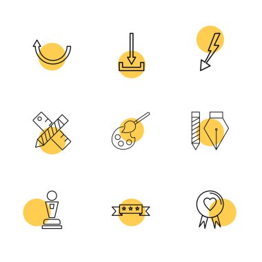 Farklı minimalist düz vektör app simgeleri