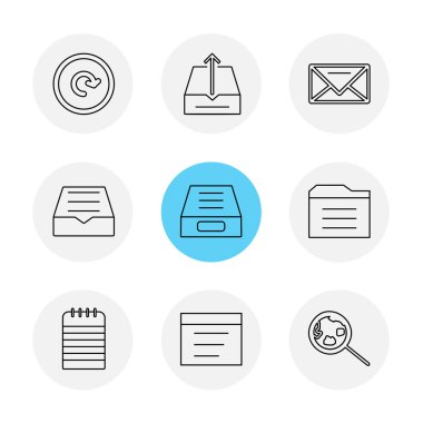 Farklı minimalist düz vektör app simgeleri