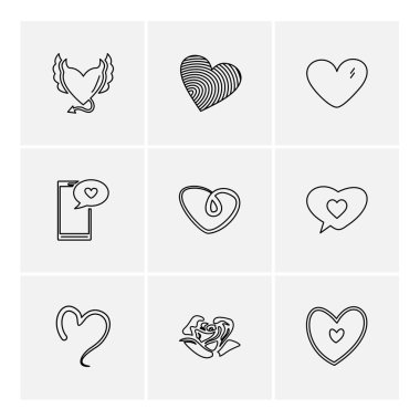 Farklı minimalist düz vektör app simgeleri