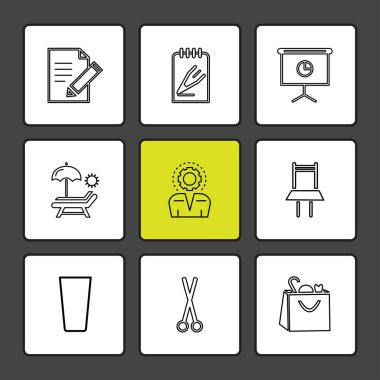 Farklı minimalist düz vektör app simgeleri