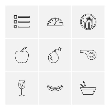 Farklı minimalist düz vektör app simgeleri