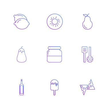 beyaz zemin üzerine minimalist düz vektör app simge kümesi