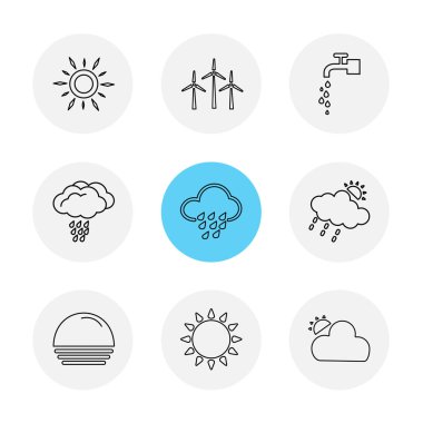 Farklı minimalist düz vektör app simgeleri