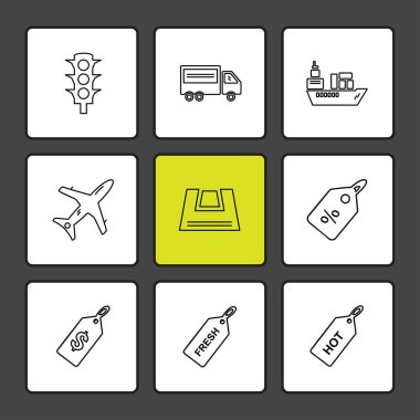 minimalist düz vektör app simgeler siyah arka plan üzerine 