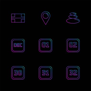 farklı minimalist düz vektör app simgeler siyah arka plan üzerine