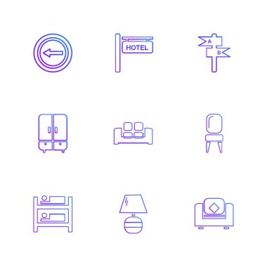 Beyaz arka plan üzerinde farklı minimalist düz vektör app simgeleri