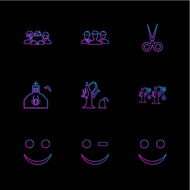 Farklı minimalist düz vektör app simgeleri