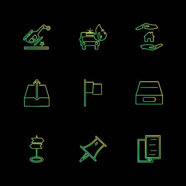 Farklı minimalist düz vektör app simgeleri