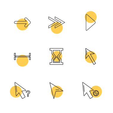 Beyaz arka plan üzerinde farklı minimalist düz vektör app simgeleri