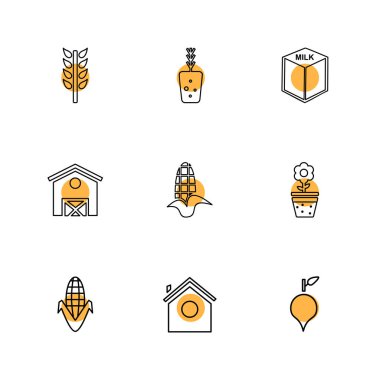 Farklı minimalist düz vektör app simgeleri