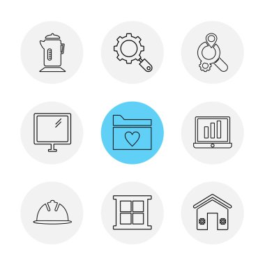 Farklı minimalist düz vektör app simgeleri