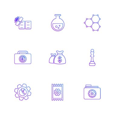 Beyaz arka plan üzerinde farklı minimalist düz vektör app simgeleri