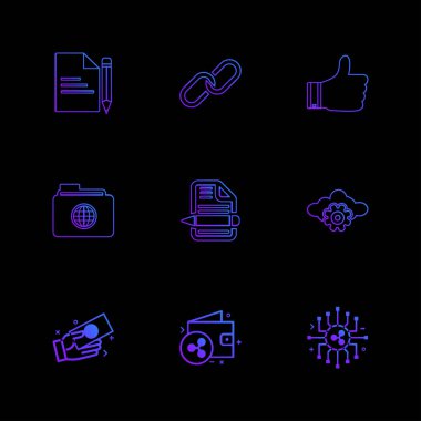 Farklı minimalist düz vektör app simgeleri