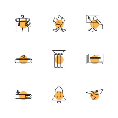 Beyaz arka plan üzerinde renkli minimalist düz vektör app simgeleri