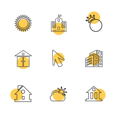 Farklı minimalist düz vektör app simgeleri