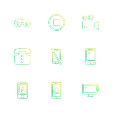 Basit düz app simgeleri, vektör çizim rastgele dizi