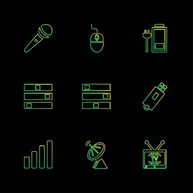 Farklı minimalist düz vektör app simgeleri