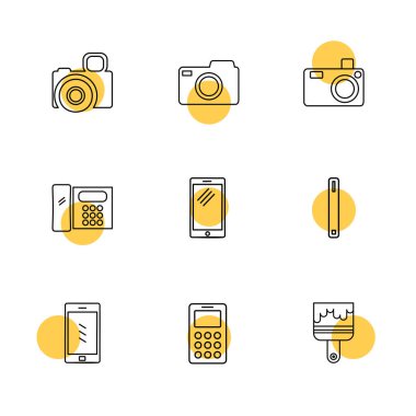 minimalist düz vektör app simgeleri beyaz arka plan üzerinde