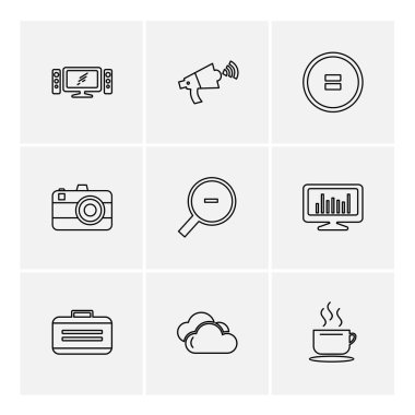 Beyaz arka plan basit düz app simgeleri