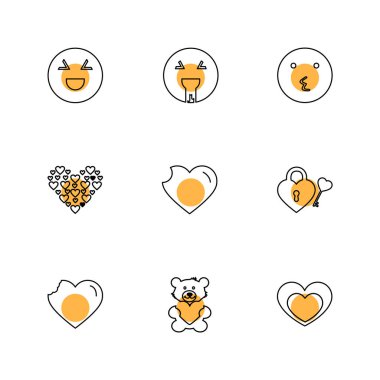 Beyaz arka plan üzerinde renkli minimalist düz vektör app simgeleri