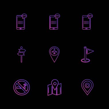 Farklı minimalist düz vektör app simgeleri