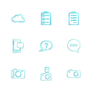 minimalist düz vektör app simgeleri beyaz arka plan üzerinde 