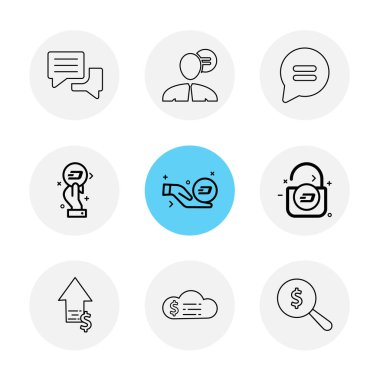 Farklı minimalist düz vektör app simgeleri