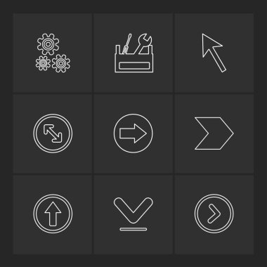 oklar yön işaretçiler yaratıcı simgeler ayarla, düz özel koleksiyon vektör