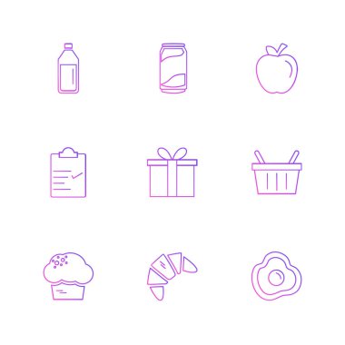 Farklı minimalist düz vektör app simgeleri