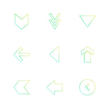 oklar yön işaretçiler yaratıcı simgeler ayarla, düz özel koleksiyon vektör