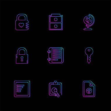 minimalist düz vektör app simgeler siyah arka plan üzerine